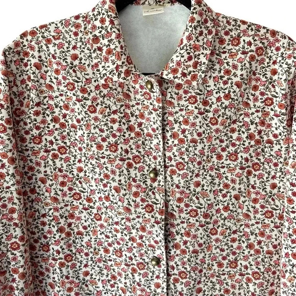 NWOT | UTILITY JACKET COTTON CANVAS FLORAL BARN COAT | XS/SM - Picture 3 of 15